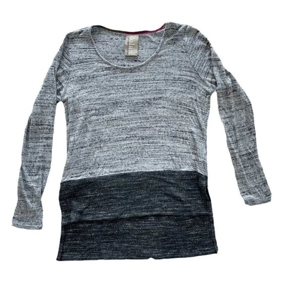 Anthropologie Dolan Woman's Sz M  Heather Gray Space Dye High Low Knit Top - Picture 8 of 8
